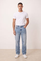 Ethan | Classic Straight Fit Mens Jeans in Steel Blue Wash