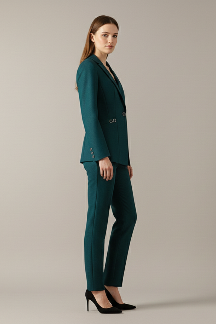 Sedona One-Button Blazer and Straight Pants Set