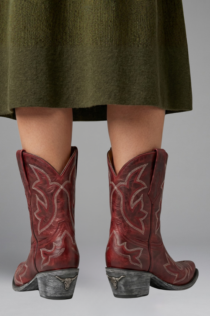 Tahoe Embroidered Leather Western Mid-Calf Boots