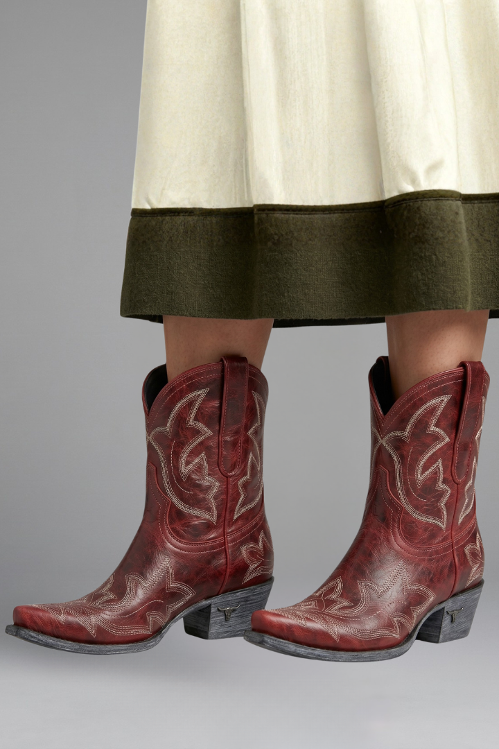 Tahoe Embroidered Leather Western Mid-Calf Boots