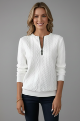 Nantucket Cable Knit Half-Zip Sweater for Women