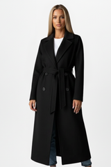 Aspen Belted Double-Breasted Long Coat