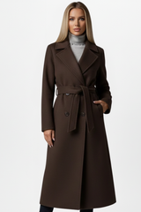 Aspen Belted Double-Breasted Long Coat