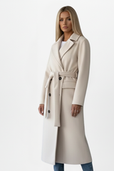 Aspen Belted Double-Breasted Long Coat