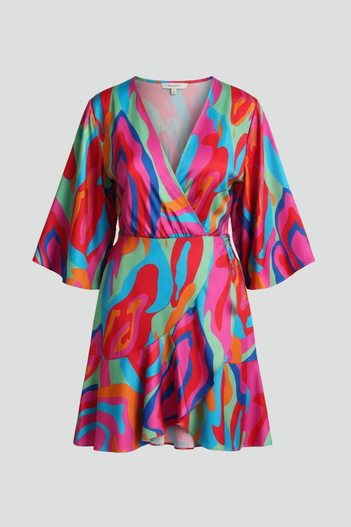 Montauk Batwing Sleeve Mini Dress with Waist Tie