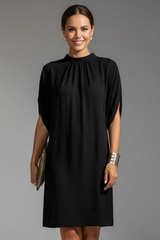 Brooklyn Mock Neck Mini Dress with Slit Sleeves