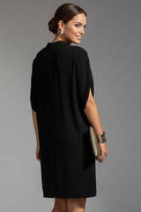 Brooklyn Mock Neck Mini Dress with Slit Sleeves