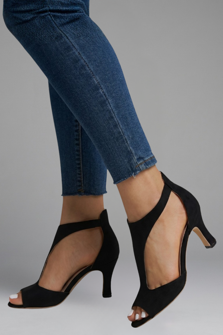 Riviera Peep-Toe Orthopedic Mid Heels for Women