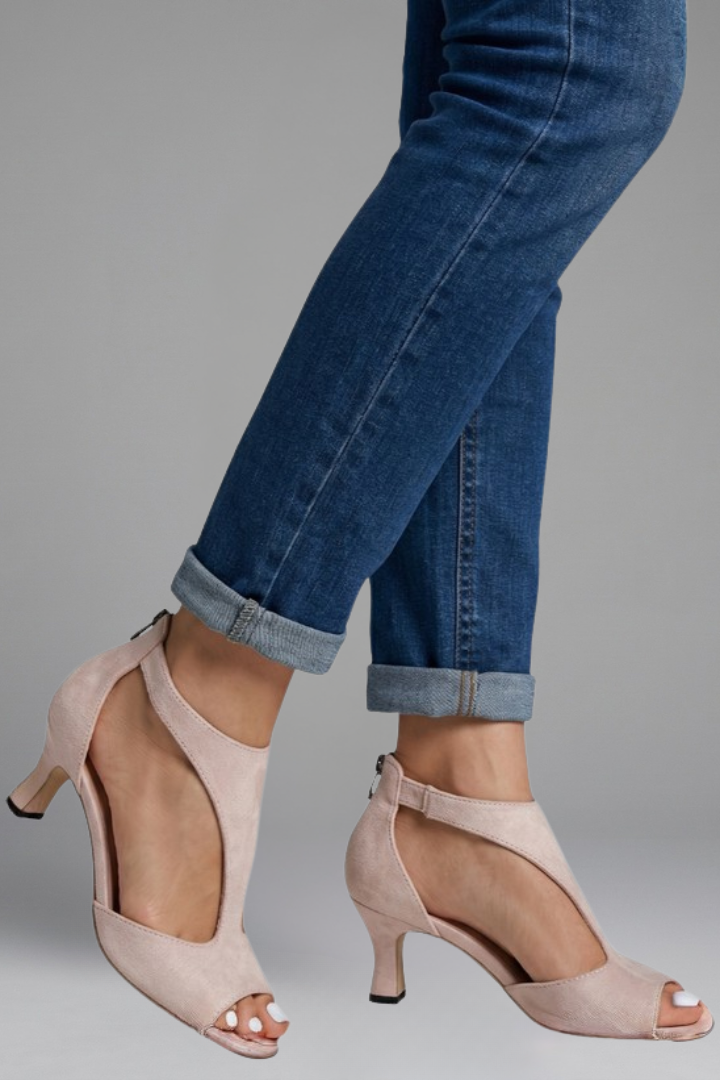 Riviera Peep-Toe Orthopedic Mid Heels for Women