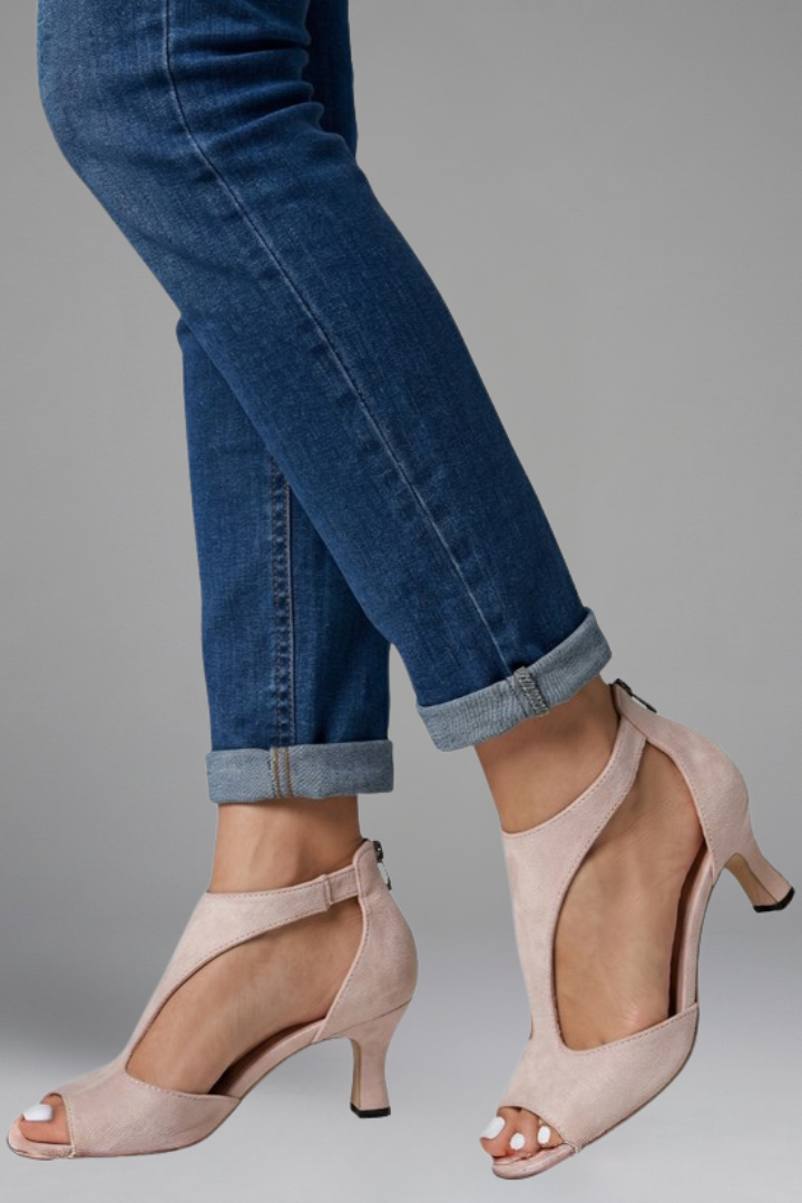 Riviera Peep-Toe Orthopedic Mid Heels for Women