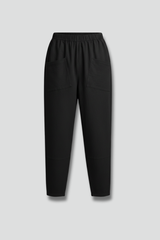 Elastic Waist Tapered Ankle Pants with Pockets