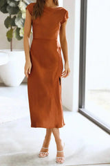 Porto Minimalist Midi Slip Dress