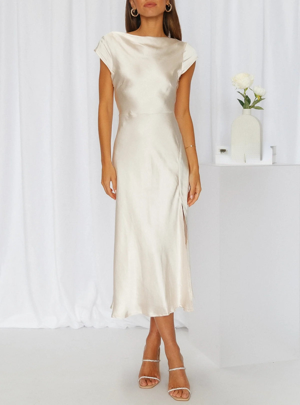 Porto Minimalist Midi Slip Dress