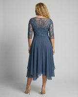 Meadow Embroidered Tiered Midi Dress with 3/4 Sleeves