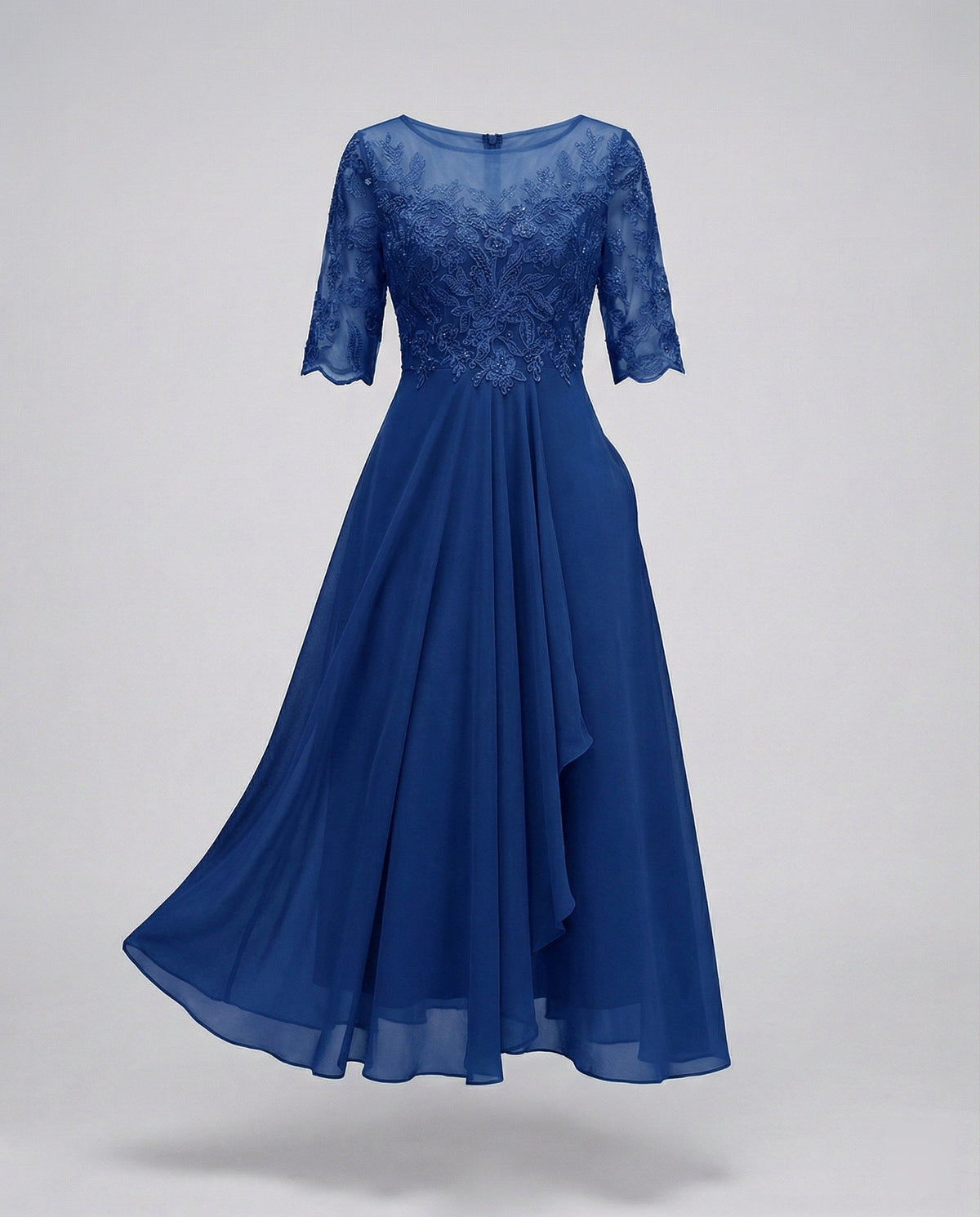 Meadow Embroidered Tiered Midi Dress with 3/4 Sleeves