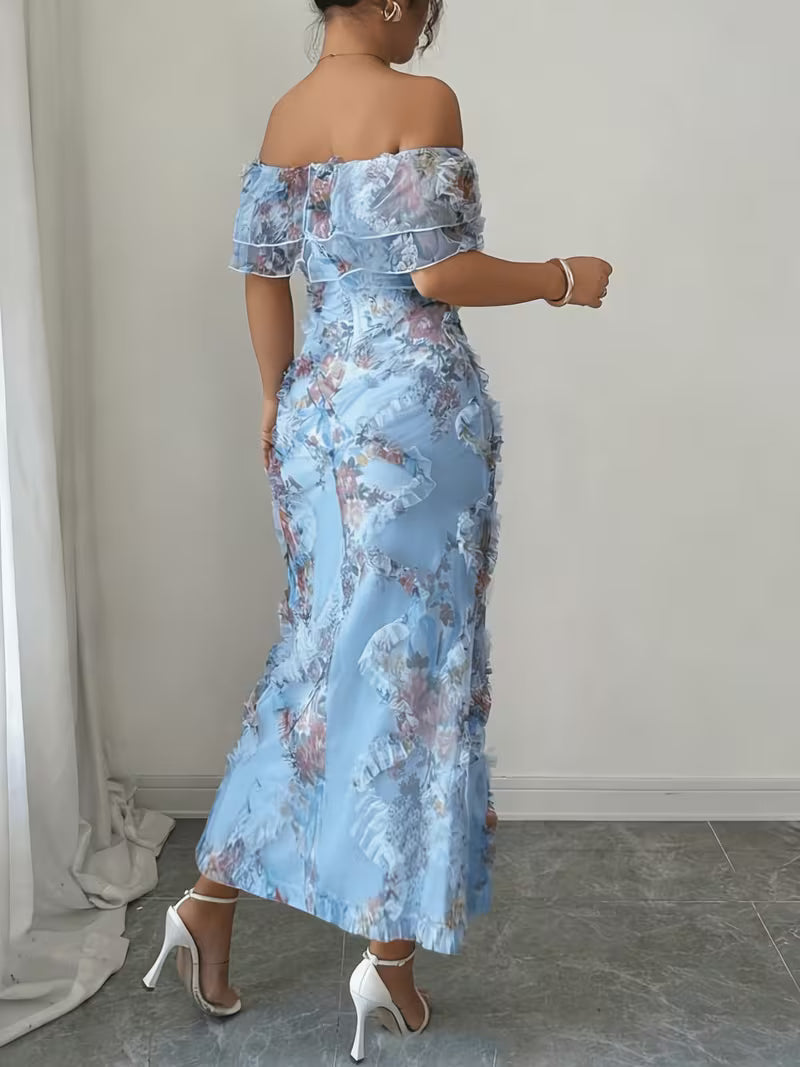 Algarve Embroidered Off-Shoulder Maxi Dress