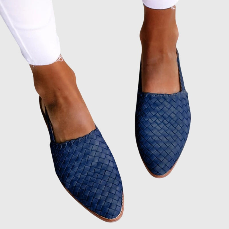 Woven Orthopedic Slingback Flats with Adjustable Strap for Women