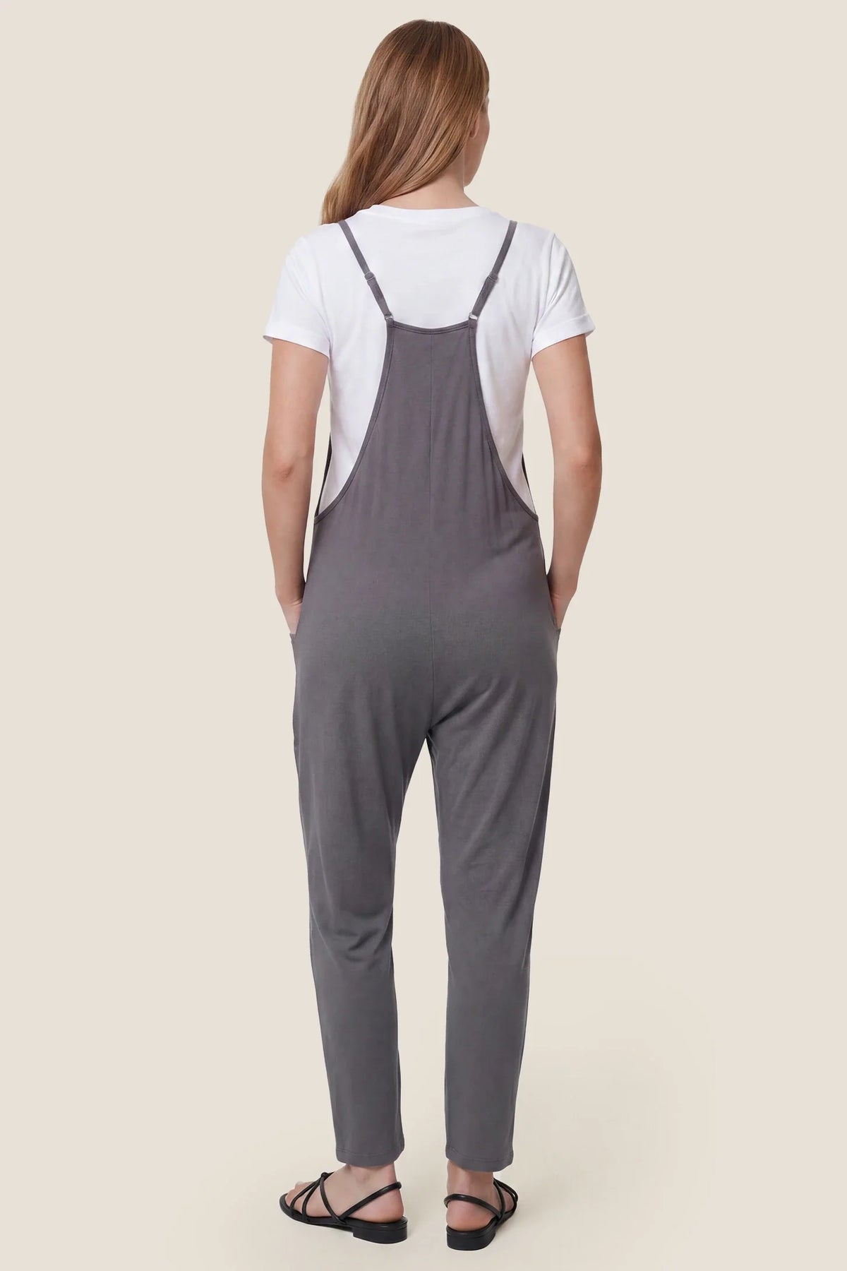 Sierra Relaxed Maternity Jumpsuit with Adjustable Straps and Pockets