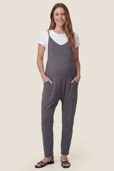 Sierra Relaxed Maternity Jumpsuit with Adjustable Straps and Pockets