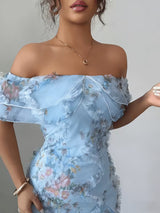 Algarve Embroidered Off-Shoulder Maxi Dress