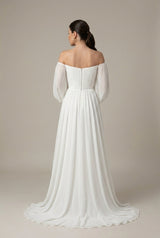 Cascais Off-Shoulder Puff Sleeve Bridal Maxi Dress
