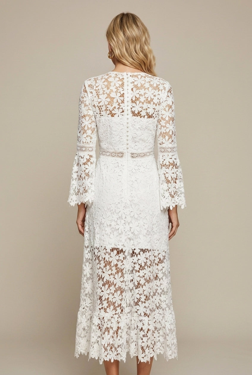 Lisbon Bay Guipure Lace V-Neck Sheath Dress