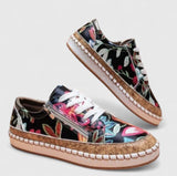 Encinitas Floral Slip-On Orthopedic Sneakers with Pull Tab