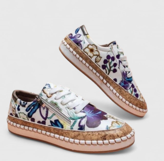 Encinitas Floral Slip-On Orthopedic Sneakers with Pull Tab