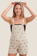 Harbor Bay Floral Maternity Short Overalls with Adjustable Straps