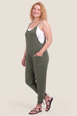 Sierra Relaxed Maternity Jumpsuit with Adjustable Straps and Pockets