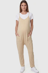 Sierra Relaxed Maternity Jumpsuit with Adjustable Straps and Pockets