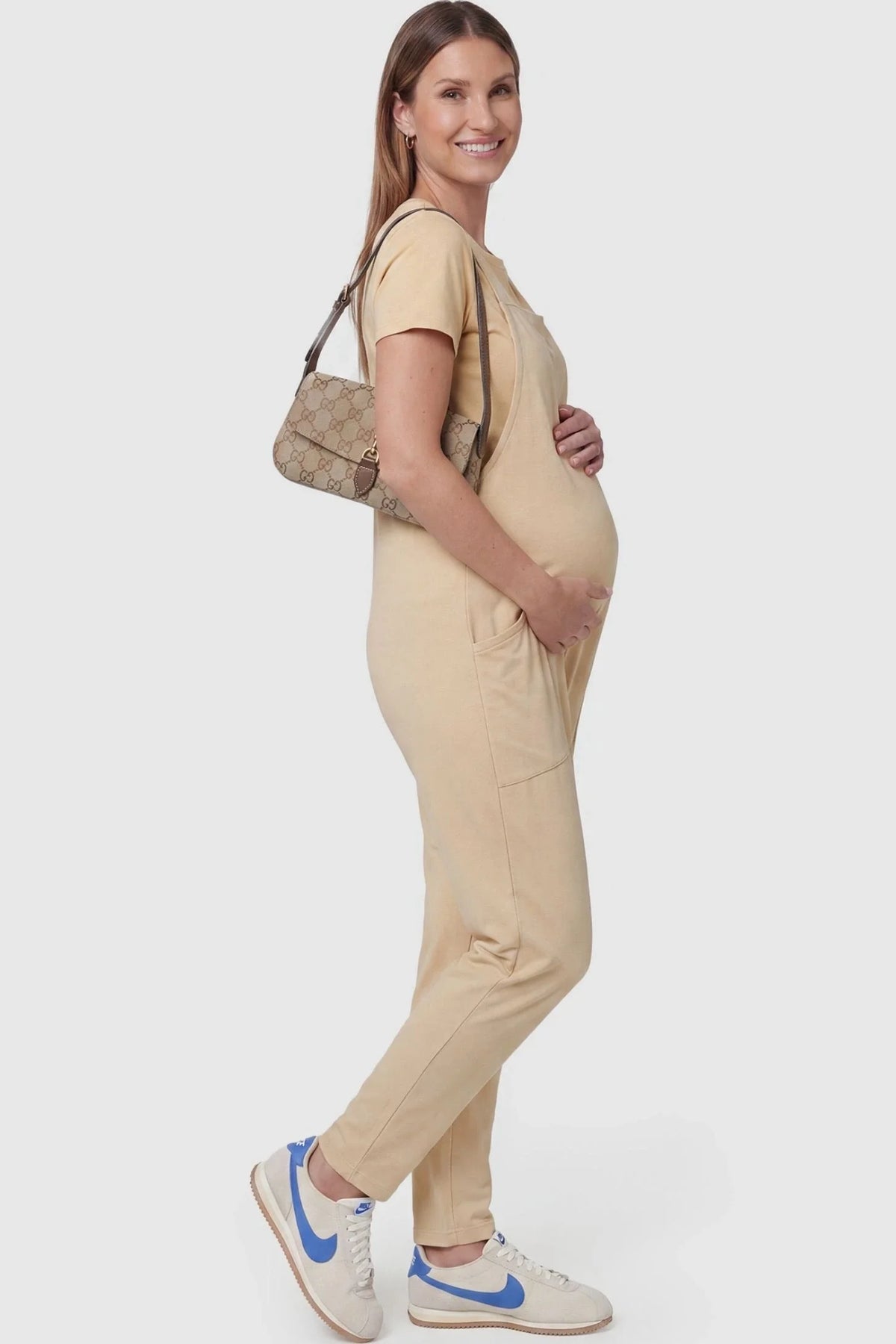 Sierra Relaxed Maternity Jumpsuit with Adjustable Straps and Pockets