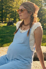 Sierra Relaxed Maternity Jumpsuit with Adjustable Straps and Pockets