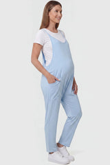 Sierra Relaxed Maternity Jumpsuit with Adjustable Straps and Pockets