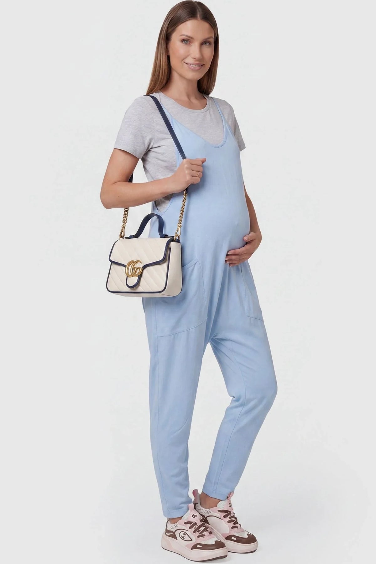 Sierra Relaxed Maternity Jumpsuit with Adjustable Straps and Pockets