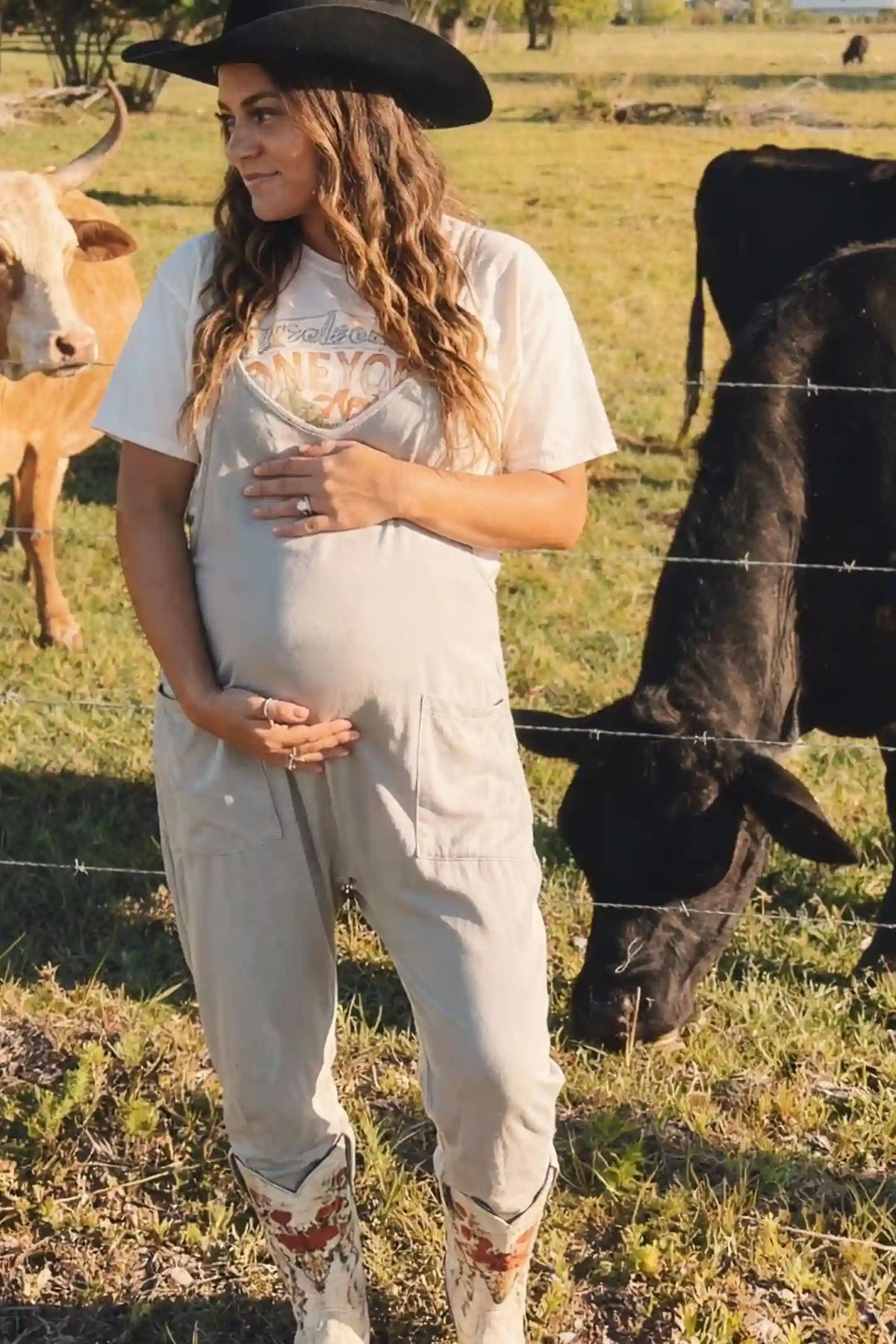 Sierra Relaxed Maternity Jumpsuit with Adjustable Straps and Pockets