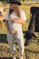 Sierra Relaxed Maternity Jumpsuit with Adjustable Straps and Pockets