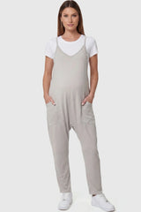 Sierra Relaxed Maternity Jumpsuit with Adjustable Straps and Pockets