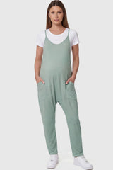 Sierra Relaxed Maternity Jumpsuit with Adjustable Straps and Pockets