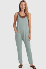 Sierra Relaxed Maternity Jumpsuit with Adjustable Straps and Pockets