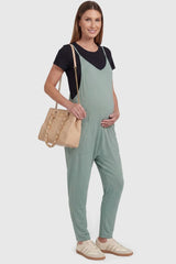 Sierra Relaxed Maternity Jumpsuit with Adjustable Straps and Pockets