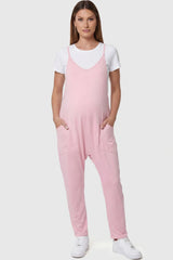 Sierra Relaxed Maternity Jumpsuit with Adjustable Straps and Pockets