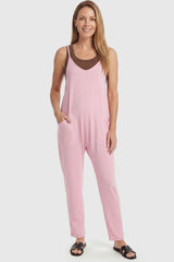 Sierra Relaxed Maternity Jumpsuit with Adjustable Straps and Pockets