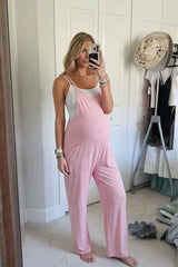 Sierra Relaxed Maternity Jumpsuit with Adjustable Straps and Pockets