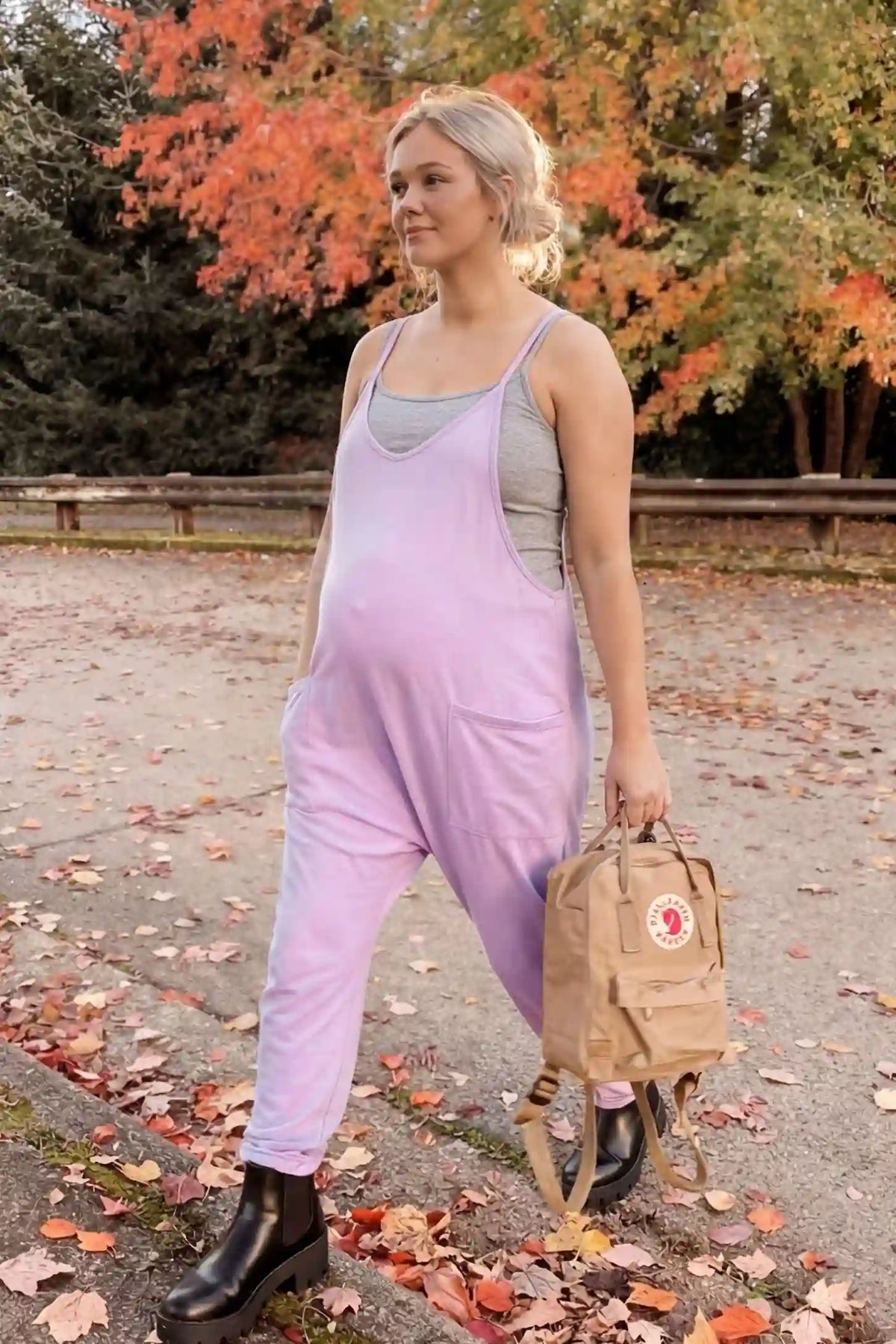 Sierra Relaxed Maternity Jumpsuit with Adjustable Straps and Pockets