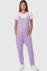 Sierra Relaxed Maternity Jumpsuit with Adjustable Straps and Pockets