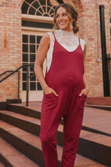 Sierra Relaxed Maternity Jumpsuit with Adjustable Straps and Pockets