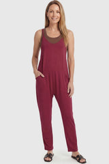 Sierra Relaxed Maternity Jumpsuit with Adjustable Straps and Pockets