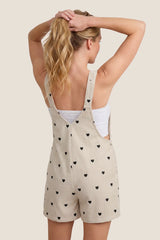 Harbor Bay Floral Maternity Short Overalls with Adjustable Straps