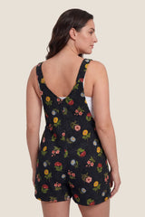 Harbor Bay Floral Maternity Short Overalls with Adjustable Straps